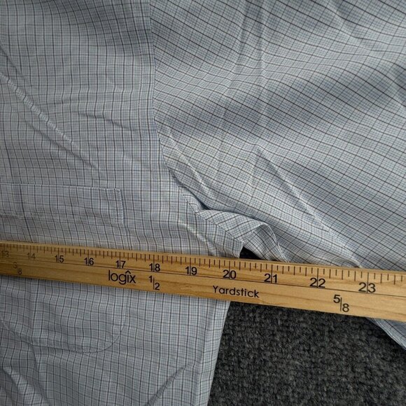 Brooks Brothers Slim Button-Down Blue Cotton 15-4/5 Non-Iron Check Long Sleeve - Picture 6 of 14